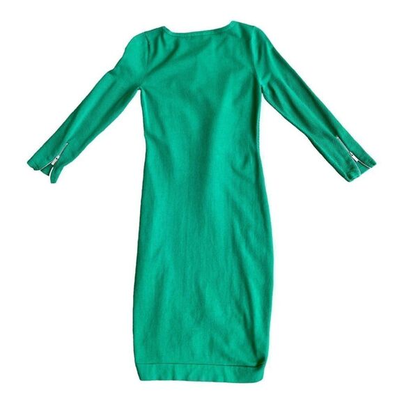 COPY - Karen Millen Womens Bodycon Knit Midi Dress Green Textured 3/4 Sleeve So… - Picture 5 of 11